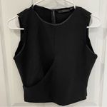 ZARA  Trafaluc Black Crop Crew Neck Sleeveless Top Side Zip Women’s Size S Photo 0