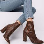 ALDO  Brown Snake Sock Mid Heel Boot Photo 0