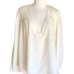 Band Of The Free NWT Cash VNeck Long Sleeve Billowing Sleeves Ivory Top Large Photo 2