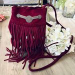 Free People Burgundy Suede Bucket Bag Photo 0