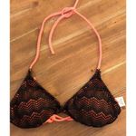 OP ~ Bikini Top Halter Style ~ Size 7-9 ~ Black & Orange Photo 0