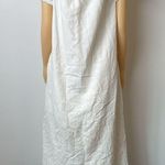 Line and Dot  dress S ruffle Elegant White linen midi Dress Photo 6