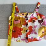 Lush Clothing LUSH Poppy Ivory Pink Orange Floral Cropped Linen Button Front Tank Top Sz Small Photo 7