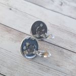 Vintage Clip On Earrings Very Light Blue Frosted Photo 5