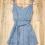 Francesca's Francesca’s Boutique Danielle Scalloped Chambray blue Romper sz small Photo 7