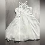 Lulus Dress Made in the Crocheted White Skater Halter Neck Mini Dress Sz XS NEW Photo 13