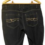Miss Tina By Tina Knowles Women’s Jeans Size 18 Dark Denim Gold Stitching Blue Photo 4