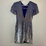 Vintage Naeem khan riazee Dress sequin New Years purple silver Small Photo 4
