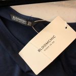 Bloomchic  Plain Contrast Lace One Shoulder T-shirt Navy Blue 26 Photo 2