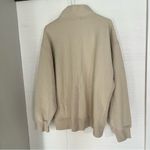 TNA Aritzia Cozy Fleece Mega 1/4 Quarter Zip Yellow Sweatshirt Size Large Tan Photo 3