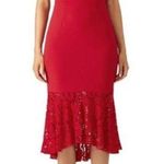 Aidan Mattox Red Mermaid Lace cocktail dress Photo 0
