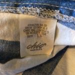 Vintage Chic Blue and White Striped Denim High Rise Shorts 1980s Waist 29 Inches Photo 14