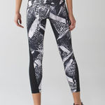 Lululemon Pace Tight Full-on Luxtreme Static Mist Black White Women's Size 8 Photo 1