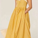 The Great The Laurel Dress Cotton Sundress Stripe Size 0 Gold Photo 0