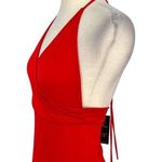 K Too Halter High Leg Slit Jersey Maxi Dress Red Size Large NWT Photo 3