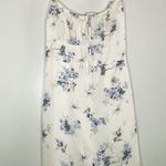 Abercrombie & Fitch Abercrombie / Fitch White and Blue Floral Dress Scrunch Back - Small Photo 0