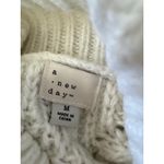 A New Day Women's Ivory Knit Open Weave Turtleneck Sweater Cozy Medium Photo 3