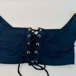 Blue Life  Black Textured Lace Up Crop Top /Swim Top size Medium Photo 9