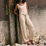 Free People NWT Tidal Pant Set in Ceramic Stone Photo 2