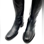 Franco Sarto  Women’s 5.5 Black Leather Tall Riding Zip Boots Lace Back N… Photo 2