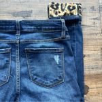 KanCan Womens Jeans Size 7/27 Leopard Distressed Skinny Dark Wash Denim Stretch Blue Photo 8
