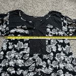 Free People  Moon River black & white floral print long sleeve top size S Photo 10