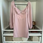 Princess Polly Zoella Long Sleeve V Neck Mini Dress Pink w Bubble Sleeves Sz 10 Photo 1