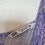 ZARA  Pink and Lavender Leaf Print Maxi Dress Photo 2