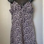 Cotton candy LA black purple and white ditsy mini dress size L Size L Photo 0