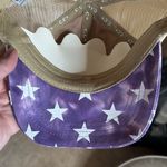 NWT American Flag Criss Cross Ponytail Hat Tie Dye Purple Star Print Photo 7