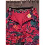 Raul Blanco Silk Skirt Suit, Vintage Multicolor Floral, Size 8, Pleated Skirt Red Photo 9