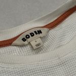 Boden White Waffle Knit Long Sleeve Top Size S Made in Turkey Cotton Casual Photo 2