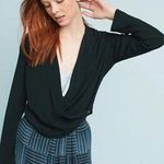 Anthropologie ett:twa Black Buttoned Flat Blazer Lightweight Jacket Women's 6 Photo 0