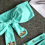 HP🎉NEW Boutique Bikini Sky Blue Gemstone 💎 Bling Photo 7