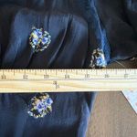 Free People  Mockingbird Mesh Inset Mini Dress Women's Size 2 Black and Blue Photo 10