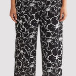 Adrianna Papell NWT  2X‎ Crepe High-Rise Wide Leg Crop Pant Black White Career Photo 0