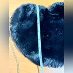 Black Fuzzy Heart Shaped Purse Photo 4