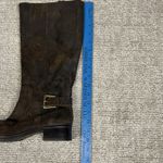 Donald J Pliner Boots Women's 8 M Brown Suede Tall Riding Buckles Side Zip Photo 8