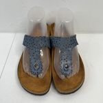 Sophia Milano  Size 9.5 Brina Wedge Sandals Flip Flop Thong Blue Metallic Scallop Photo 3