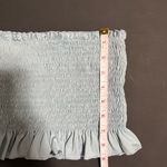 Forever 21  Light Blue Ruched Ruffle Crop Tube Top Women’s Sz S EUC Photo 4