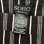 Soho  Apparel Black And White Striped Pull On Ankle Pants Size 1X Photo 4