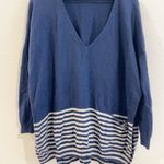 Vineyard Vines Woman Cashmere Wool Blend Sweater Medium Oversized Vented Hem Photo 0