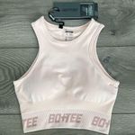 Bo + Tee Knockout Seamless Racerback Crop Top Sports Bra In Peach Size XS Pink Photo 0