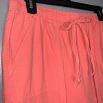 Blair  Melon Orange Pull On Elastic Drawstring High Waist Cargo Capri Pockets Lg Photo 2