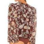 ASTR The Label Odette Cinnamon Brown Floral Bodysuit Large Photo 1