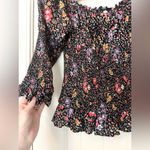 ByTiMo Tuckernuck Floral Smocked Blouse in Bright Field Black Multi Photo 4