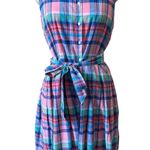 Talbots Madras Button Front Cotton Shirtdress Size 10 Photo 2