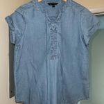 EXPRESS Denim Lace Up Shirt Photo 0