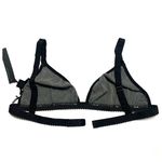 Widow Stretch Black Silver Velvet Triangle Bralette Top Size XL Photo 2