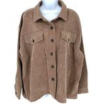 Ci Sono  Corduroy Collection Womens Long Sleeve Button‎ Up Shirt Jacket Brown XL Photo 0